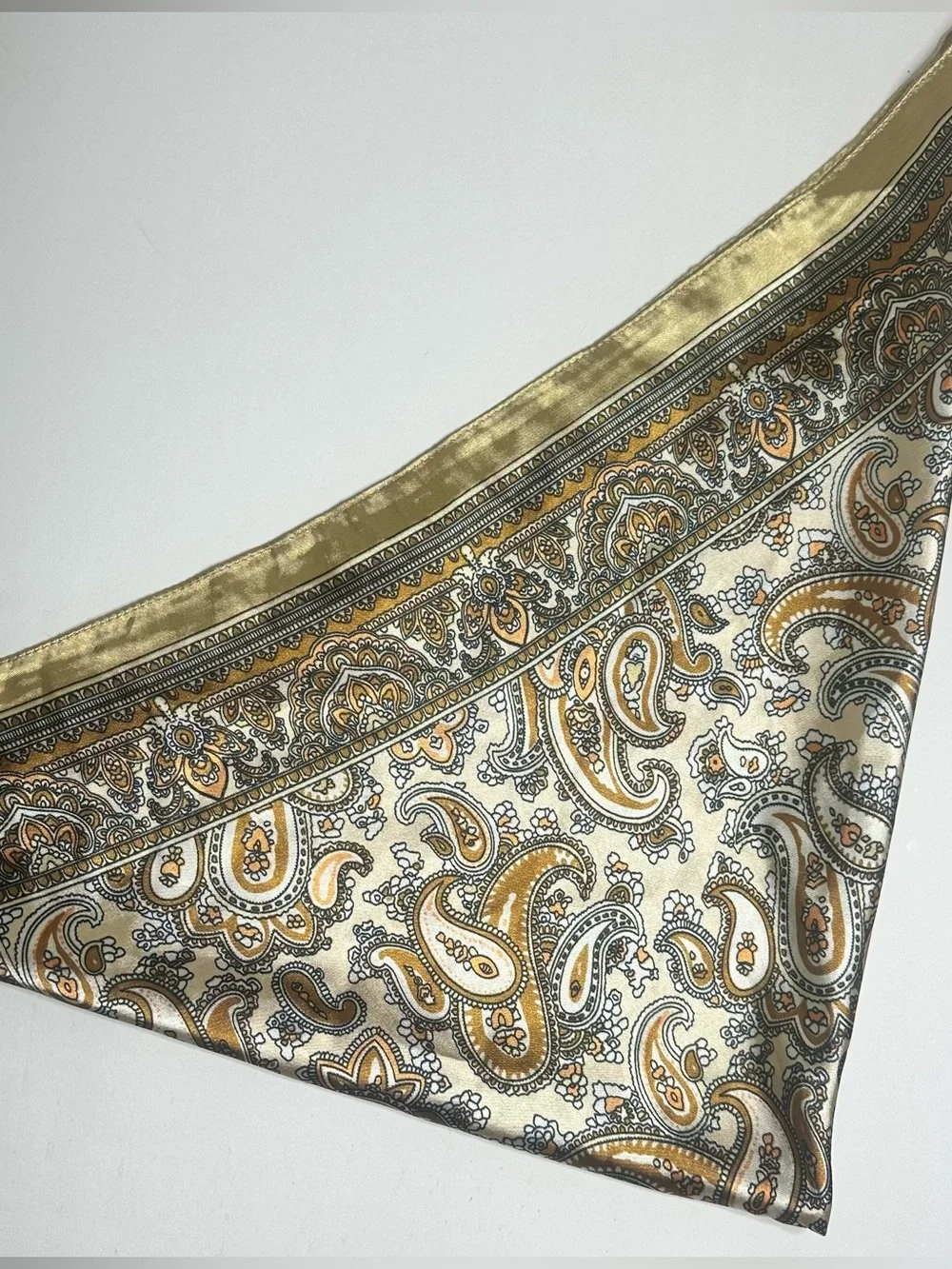 Pasiley pattern silk feel satin square scarf head wrap bandana